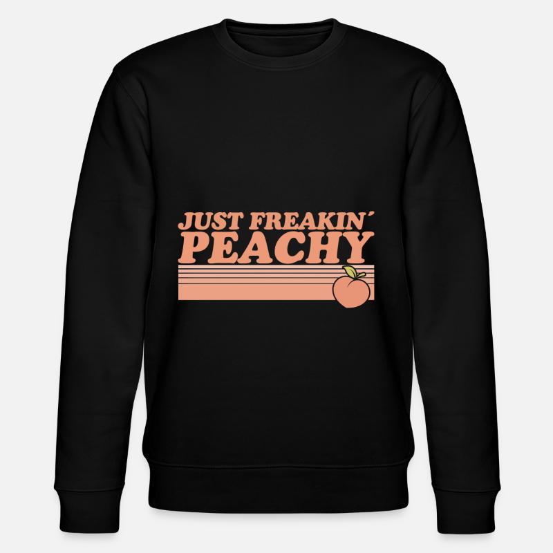 juste pêche - peach fruit dicton - Sweat bio CHANGER Stanley/Stella Unisexe - noir