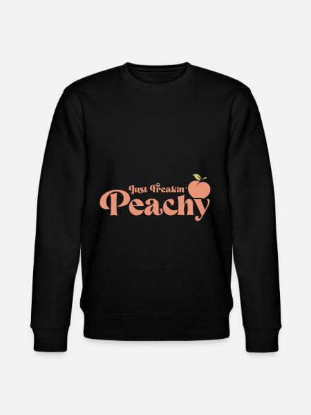 just peachy - peach fruit saying - Stanley/Stella CHANGER Unisex Organic Sweatshirt - black
