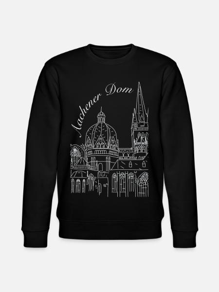 Aachen Cathedral in Germany, hand-drawn - Stanley/Stella CHANGER Unisex Organic Sweatshirt - black