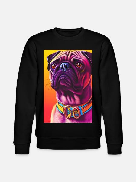 Pug Dog - Stanley/Stella CHANGER Unisex Organic Sweatshirt - black