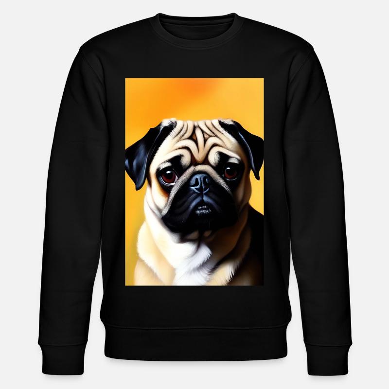 Mops Hund - Stanley/Stella Unisex Bio-Sweatshirt CHANGER  - Schwarz
