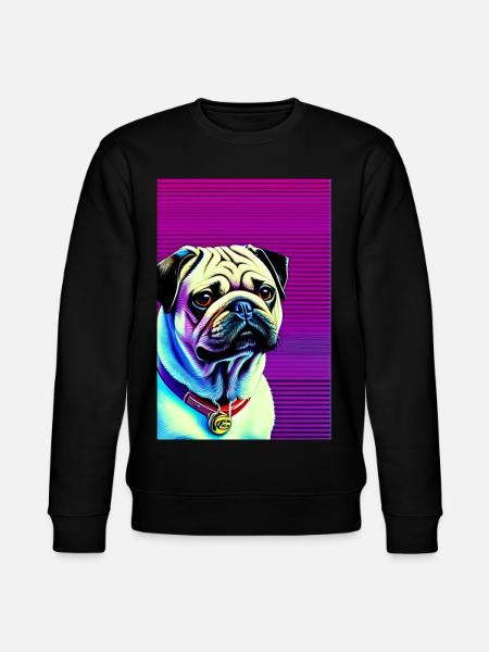 Mops Hund - Stanley/Stella Unisex Bio-Sweatshirt CHANGER - Schwarz
