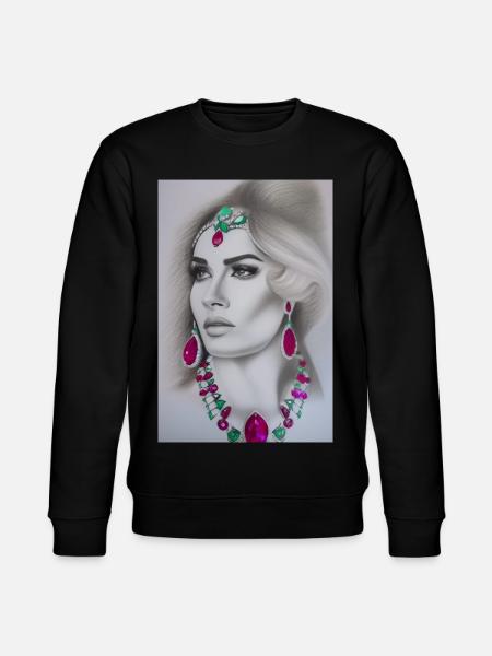Kvinde med smykker - Stanley/Stella økologisk unisex-sweatshirt CHANGER  - sort
