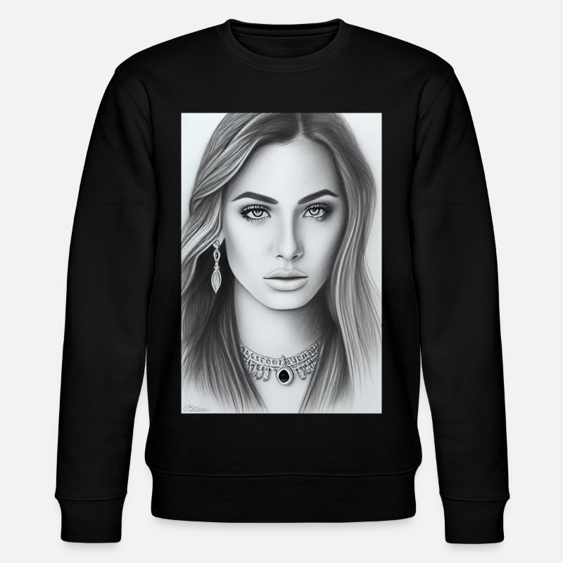 Woman with jewelry - Stanley/Stella CHANGER Unisex Organic Sweatshirt - black