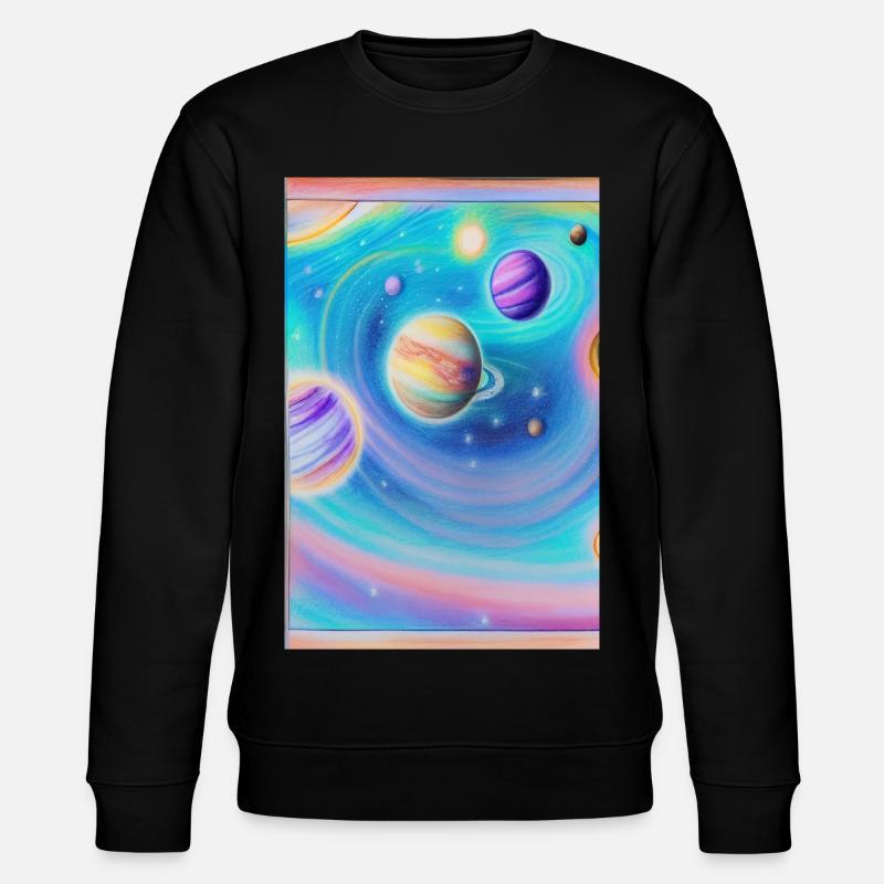 Space and planets - Stanley/Stella CHANGER Unisex Organic Sweatshirt - black
