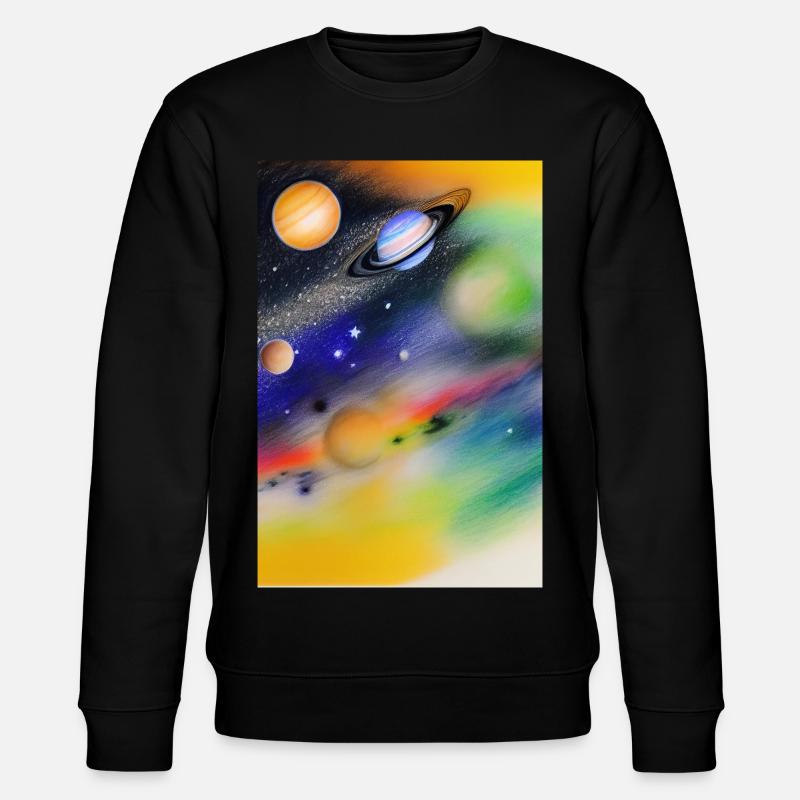 Space and planets - Stanley/Stella CHANGER Unisex Organic Sweatshirt - black