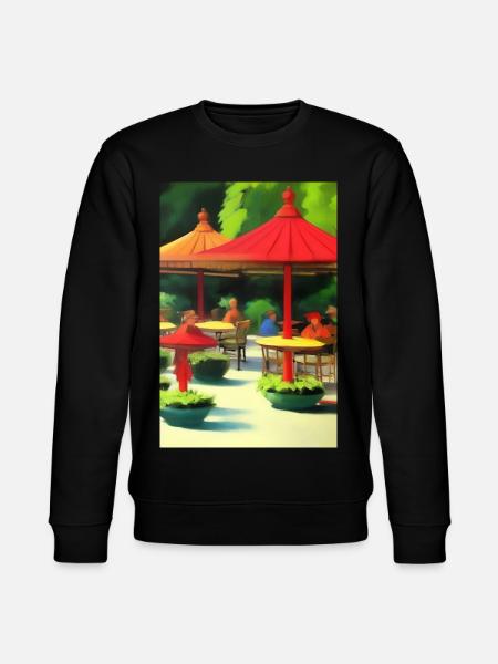 Outdoor Asian Cafe - Stanley/Stella CHANGER Unisex Organic Sweatshirt - black