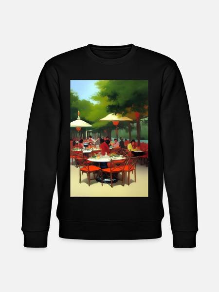 Outdoor Asian Cafe - Stanley/Stella CHANGER Unisex Organic Sweatshirt - black