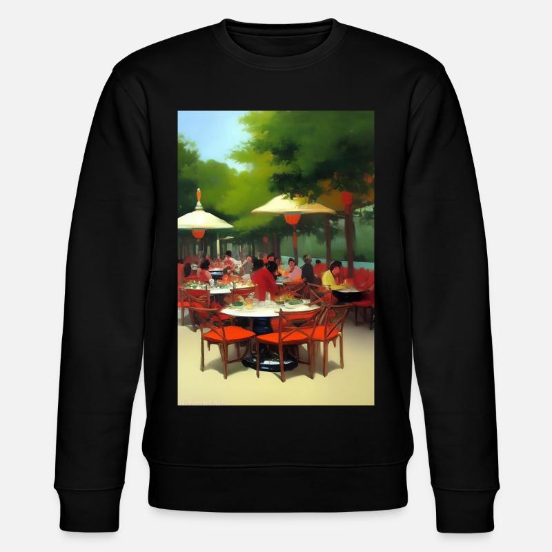 Café asiatique en plein air - Sweat bio CHANGER Stanley/Stella Unisexe - noir