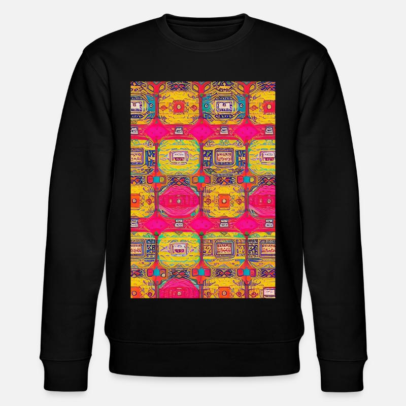 Retro Muster - Stanley/Stella Unisex Bio-Sweatshirt CHANGER  - Schwarz