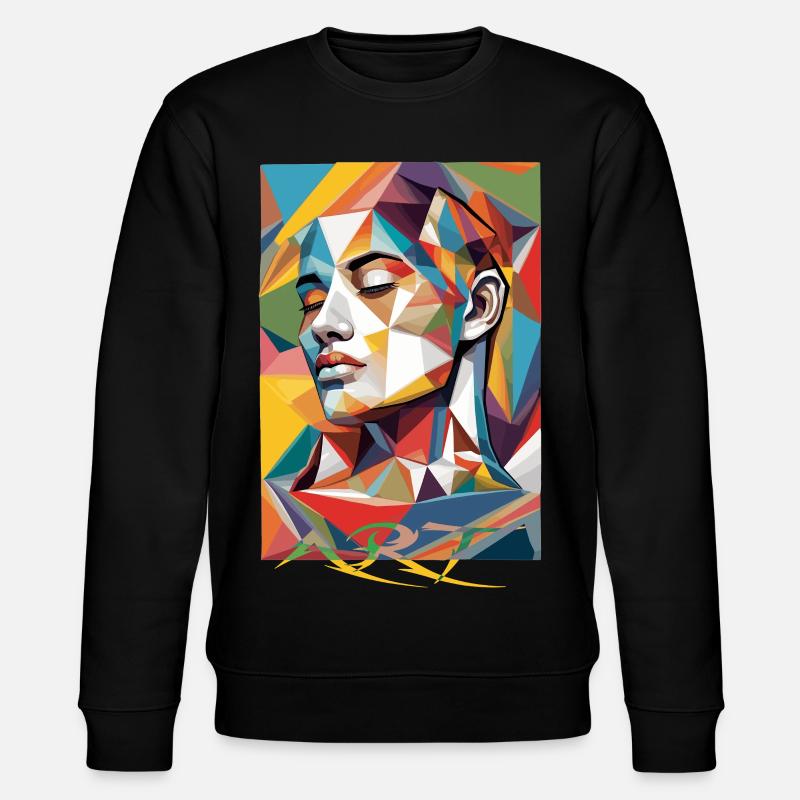 Moderne Gesichts Kunst - Stanley/Stella Unisex Bio-Sweatshirt CHANGER  - Schwarz