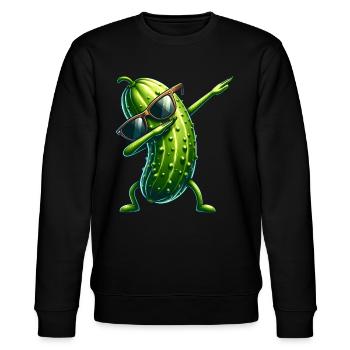 Cornichon aigre au concombre - Sweat bio CHANGER Stanley/Stella Unisexe - noir - Devant - Nik (191cm) & Marisol (170cm)