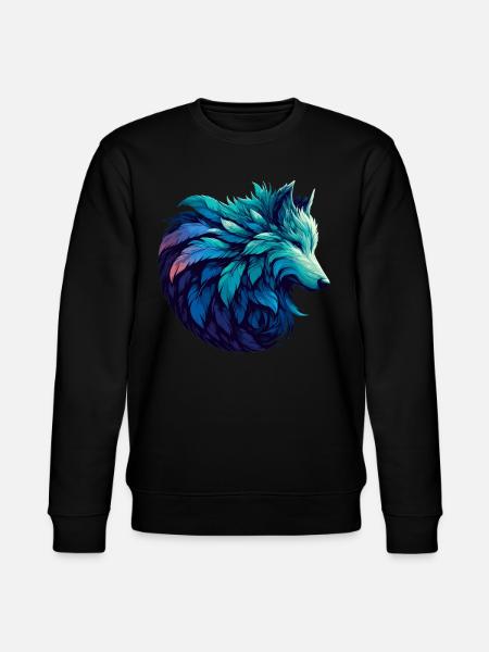 Wolf Standing Majestic In A - Stanley/Stella CHANGER Unisex Organic Sweatshirt - black