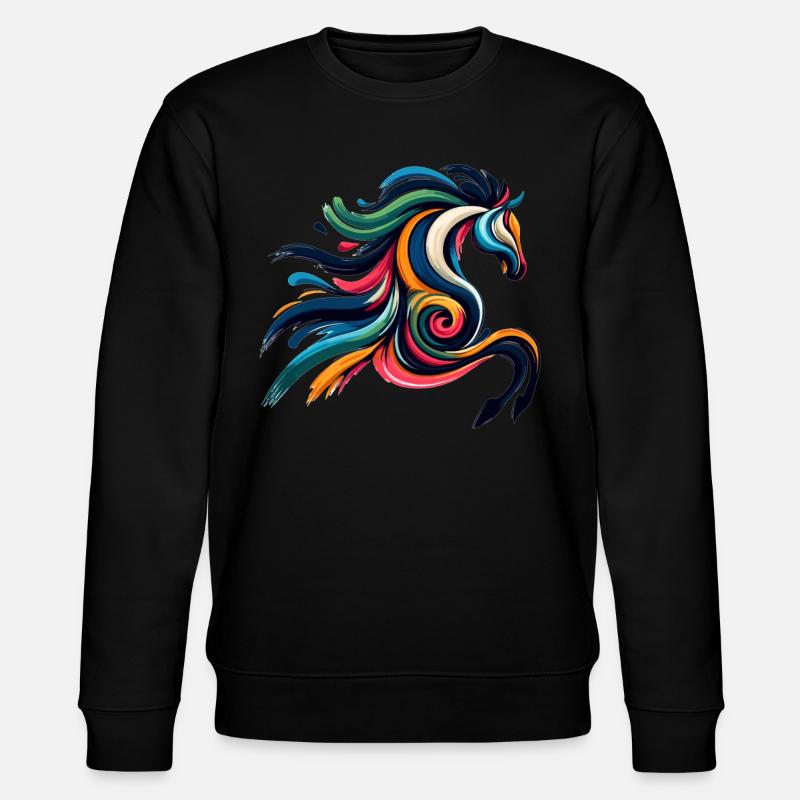 Cheval abstrait cheval - Sweat bio CHANGER Stanley/Stella Unisexe - noir