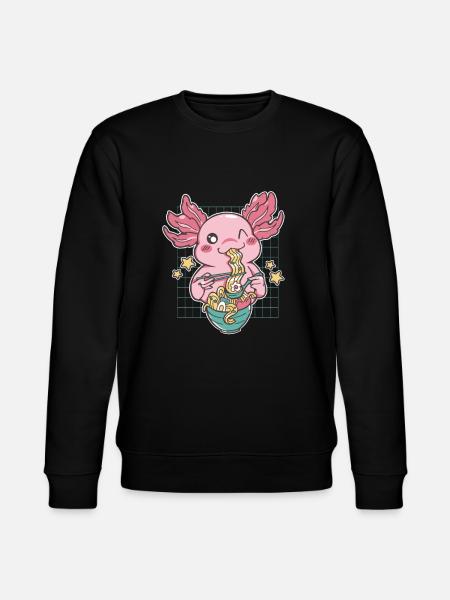 Funny Axolotl Ramen - Stanley/Stella CHANGER Unisex Organic Sweatshirt - black