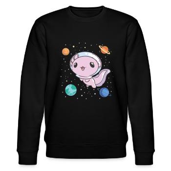Lustiges Axolotl Weltraum - Stanley/Stella Unisex Bio-Sweatshirt CHANGER  - Schwarz - Vorne - Nik (191cm) & Marisol (170cm)