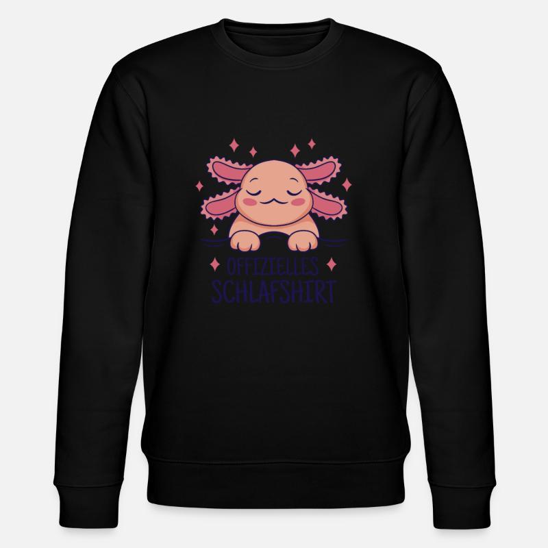 Lustiges Axolotl Schlafen - Stanley/Stella Unisex Bio-Sweatshirt CHANGER - Schwarz