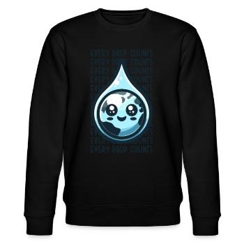 Chaque goutte compte Récolte d’eau de pluie - Sweat bio CHANGER Stanley/Stella Unisexe - noir - Devant - Nik (191cm) & Marisol (170cm)
