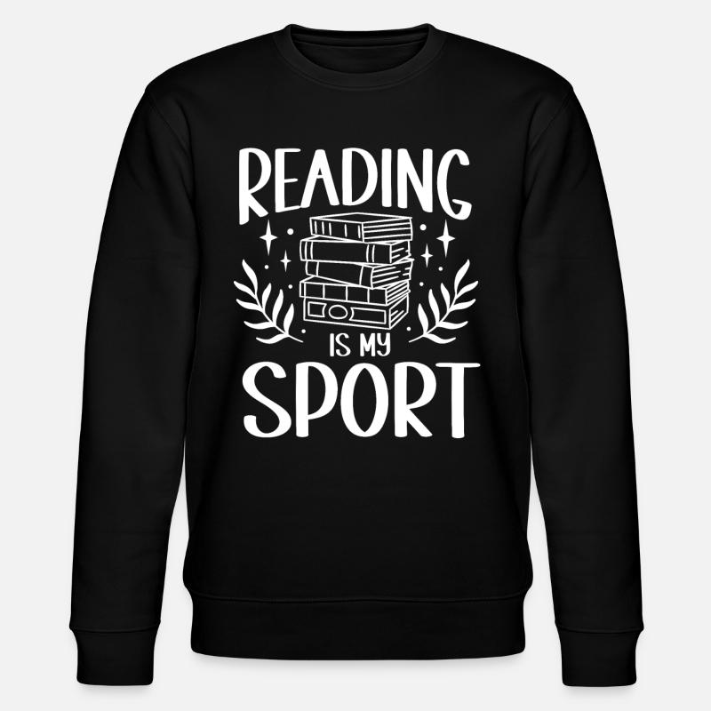 Lesen Bücherwurm - Stanley/Stella Unisex Bio-Sweatshirt CHANGER  - Schwarz