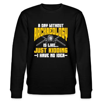 Archaeologist Archaeology - Stanley/Stella CHANGER Unisex Organic Sweatshirt - black - Front - Nik (191cm) & Marisol (170cm)