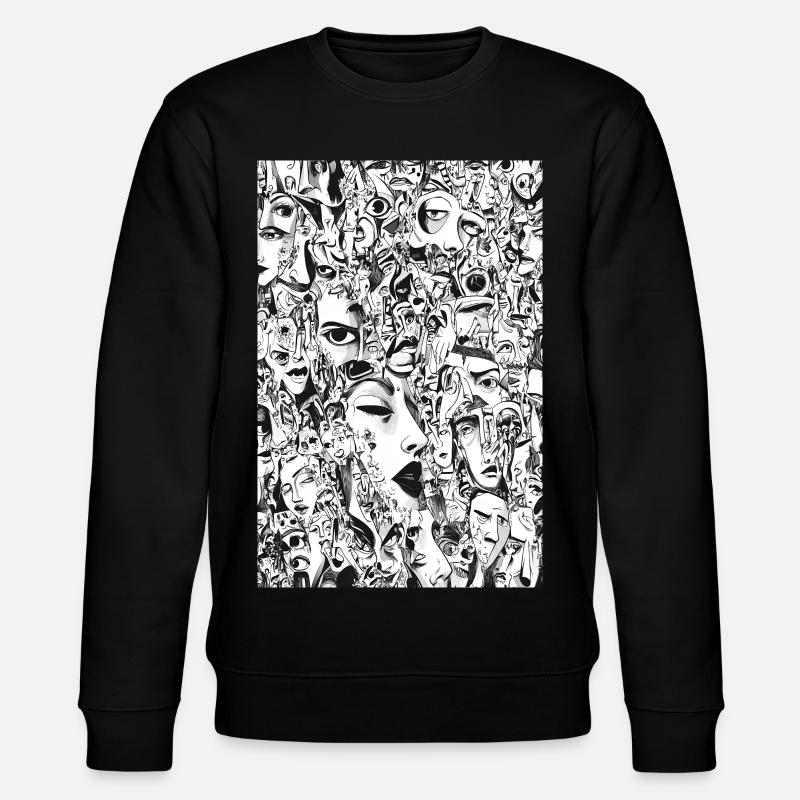 Mask Mosaic: Face Carousel - Stanley/Stella CHANGER Unisex Organic Sweatshirt - black