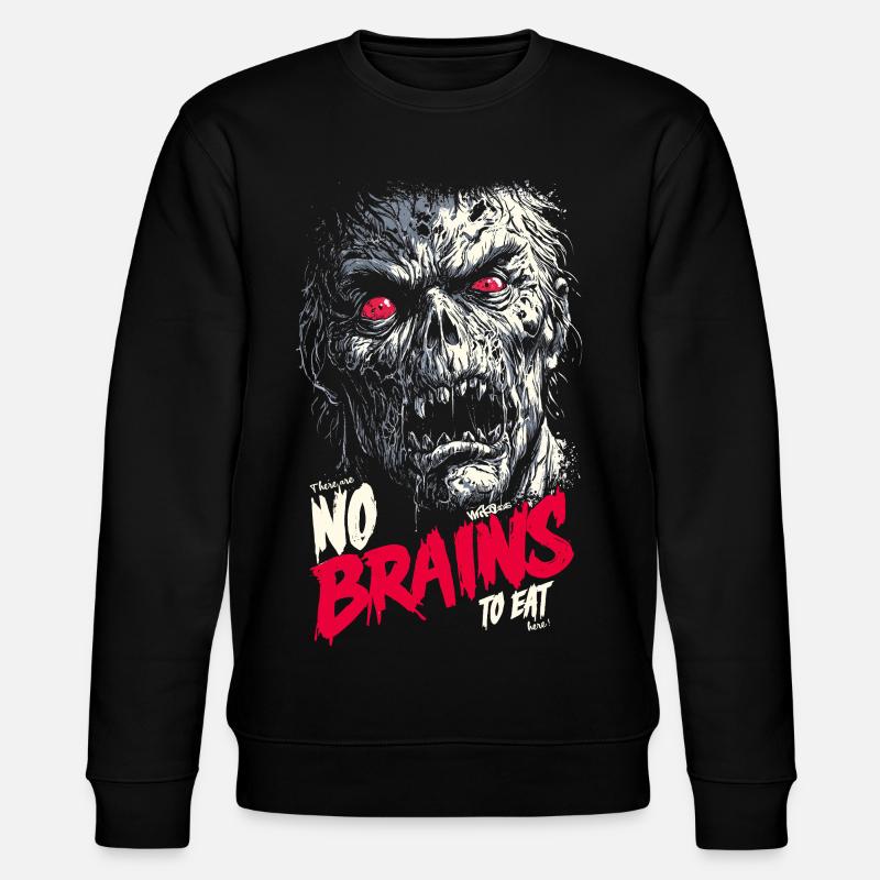 There are no brains - Stanley/Stella CHANGER Unisex Organic Sweatshirt - black