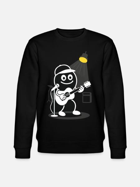 Ribbo plays guitar with heart - Stanley/Stella CHANGER Unisex Organic Sweatshirt - black