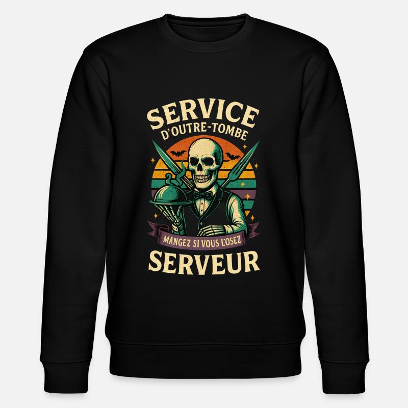 Serveur Restaurant - Squelette Halloween - Sweat bio CHANGER Stanley/Stella Unisexe - noir