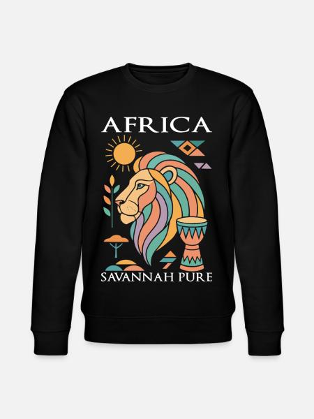 Lion Africa in pastel - Stanley/Stella CHANGER Unisex Organic Sweatshirt - black