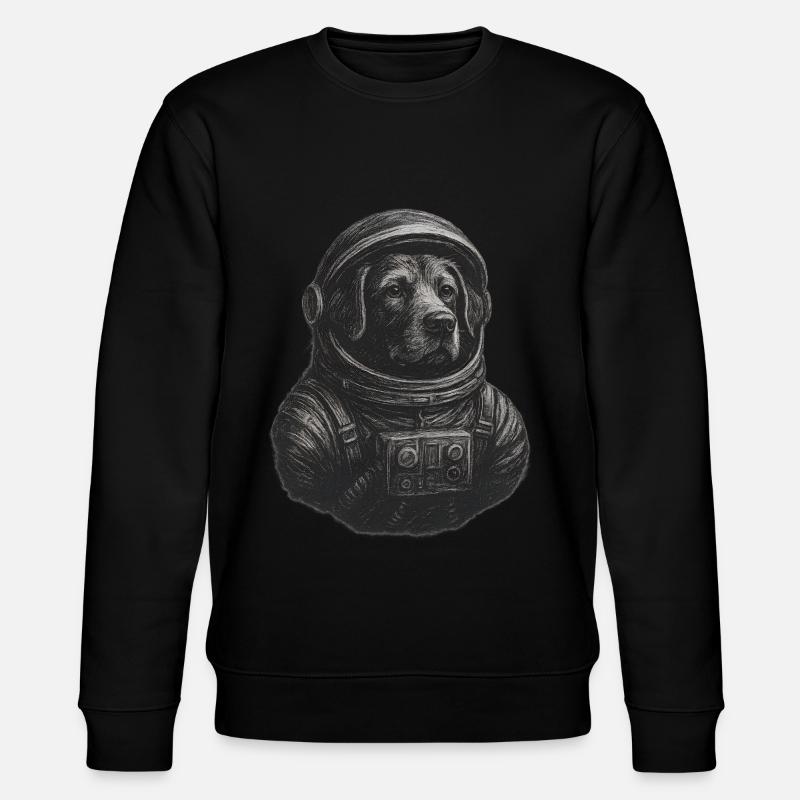 Hund Welpe im Astronautenanzug Astronaut - Stanley/Stella Unisex Bio-Sweatshirt CHANGER  - Schwarz