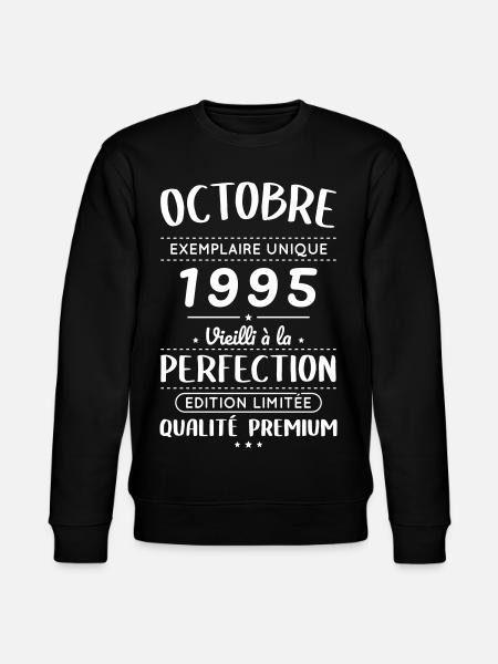 30th Birthday - October 1995 Perfection - Stanley/Stella CHANGER Unisex Organic Sweatshirt - black