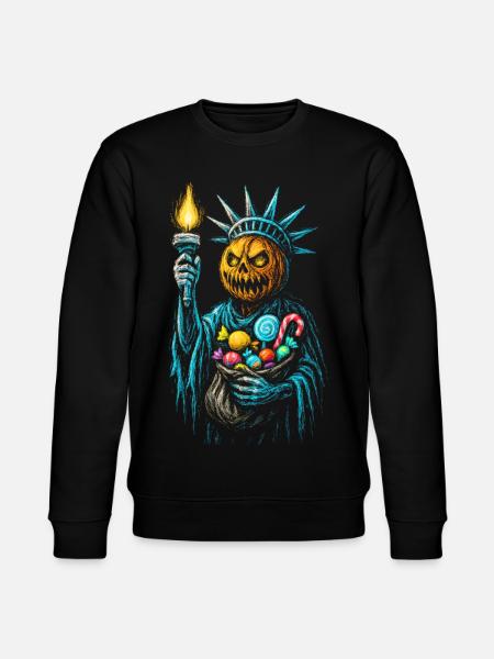 Liberty Pumpkin Halloween - Stanley/Stella CHANGER Unisex Organic Sweatshirt - black