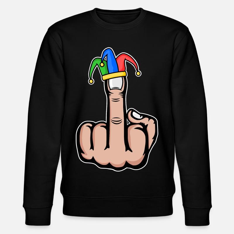 Mittelfinger Stingerfinger Karneval - Stanley/Stella Unisex Bio-Sweatshirt CHANGER  - Schwarz
