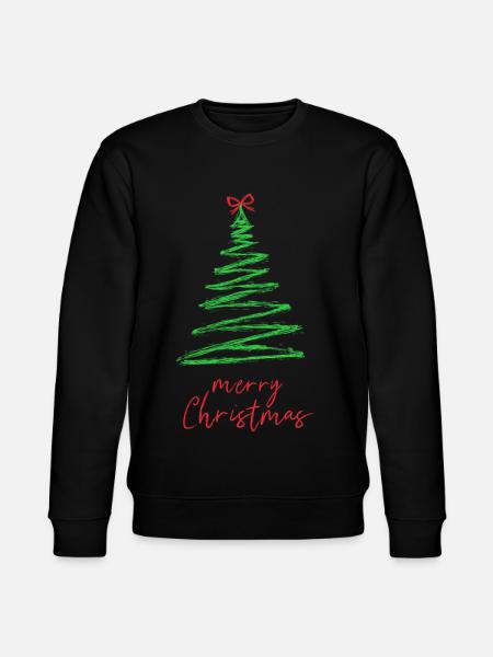 Green Christmas Tree Brush Style - Stanley/Stella CHANGER Unisex Organic Sweatshirt - black