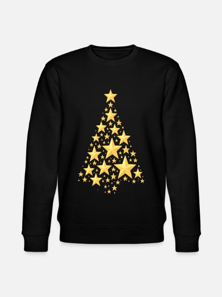Golden Starry Christmas Tree - Stanley/Stella CHANGER Unisex Organic Sweatshirt - black
