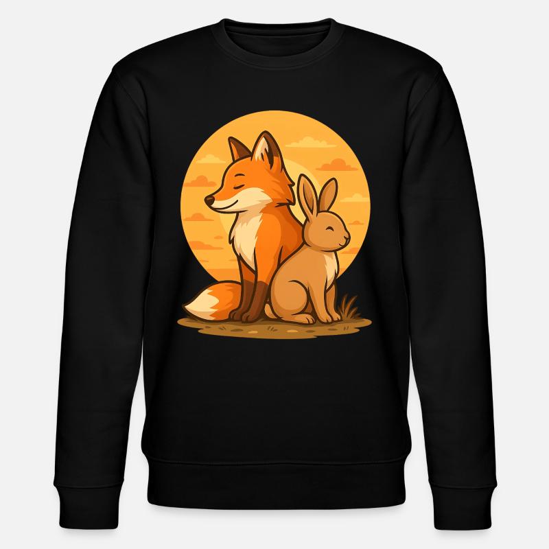 Fox and Rabbit - Stanley/Stella CHANGER Unisex Organic Sweatshirt - black