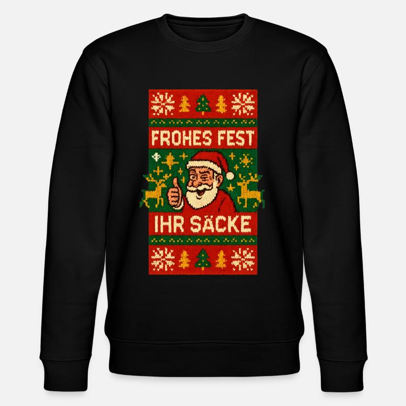 Frohes Fest Ihr Säcke - Stanley/Stella Unisex Bio-Sweatshirt CHANGER  - Schwarz