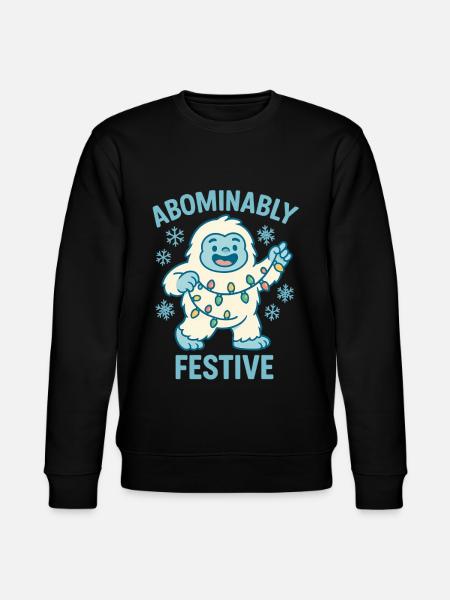 Abominably Festive – Christmas Yeti - Stanley/Stella CHANGER Unisex Organic Sweatshirt - black