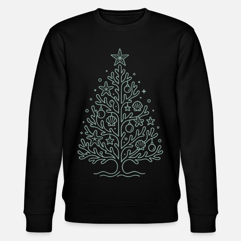 Maritime Christmas Christmas Tree with Shells - Stanley/Stella CHANGER Unisex Organic Sweatshirt - black