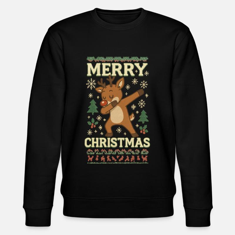 Tamponnage du renne : Joyeux Noël - Sweat bio CHANGER Stanley/Stella Unisexe - noir