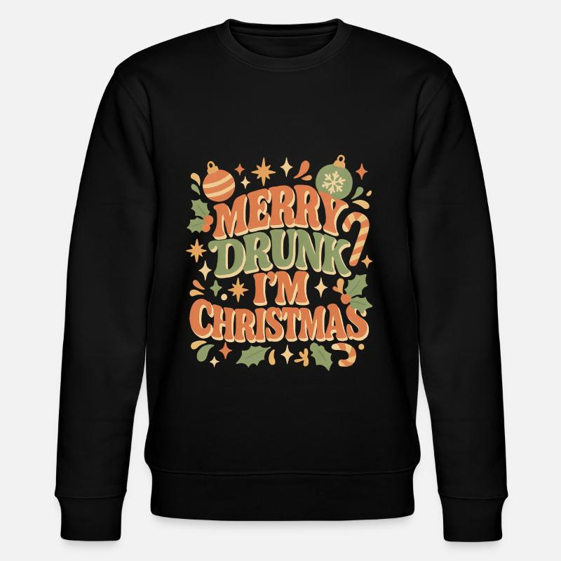 Joyeux ivre, je suis Noël - Sweat bio CHANGER Stanley/Stella Unisexe - noir