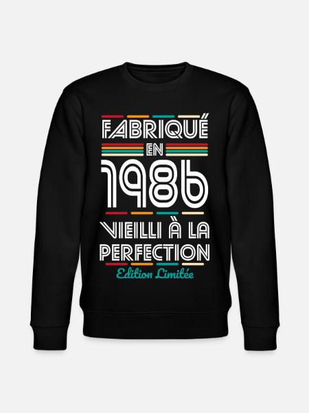 1986 – Made – Aged to perfection - Stanley/Stella CHANGER Unisex Organic Sweatshirt - black
