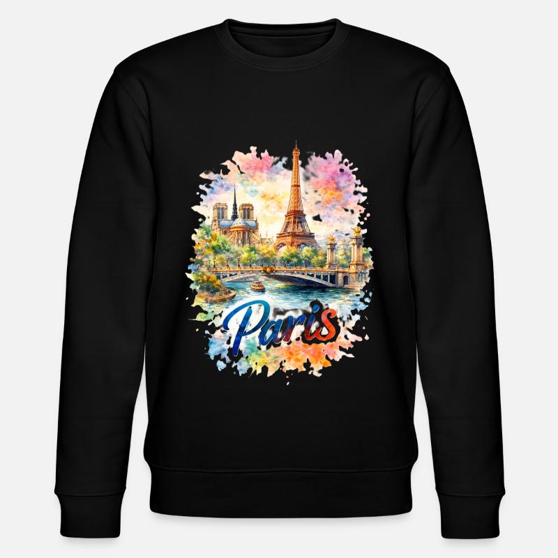 Silhouette aquarelle de Paris - Sweat bio CHANGER Stanley/Stella Unisexe - noir