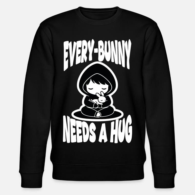 Rabbit Hug Every-Bunny Manga Cute - Stanley/Stella CHANGER Unisex Organic Sweatshirt - black