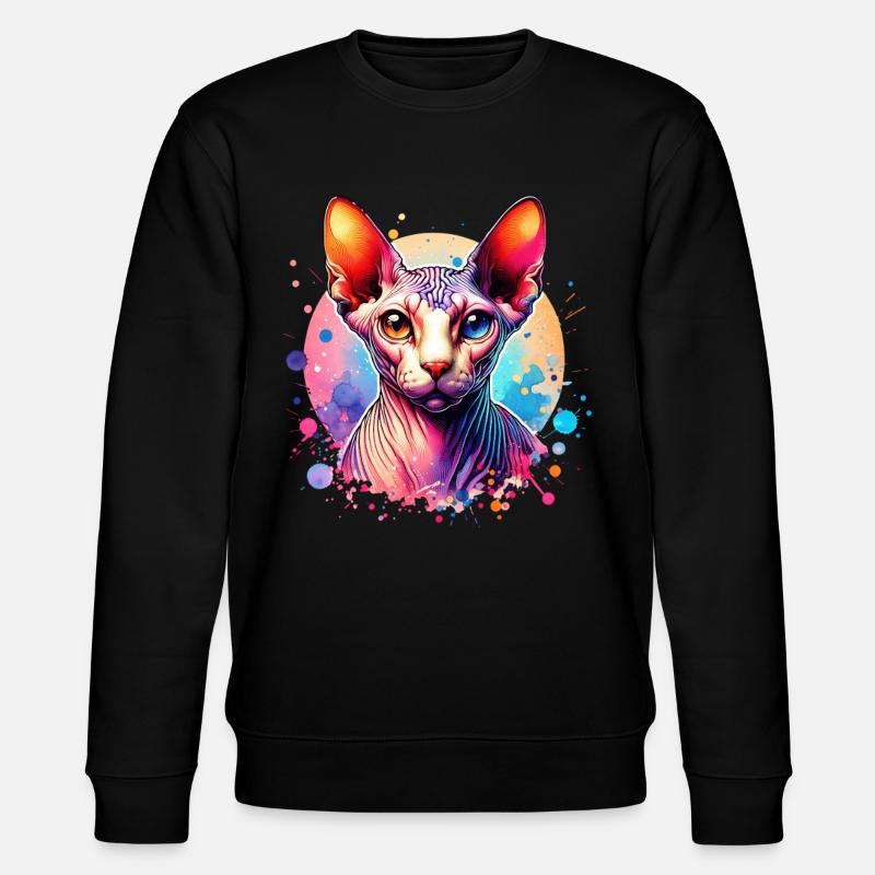 Sphynxkatze Motiv - Stanley/Stella Unisex Bio-Sweatshirt CHANGER  - Schwarz