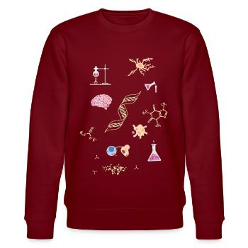 Chemist - Stanley/Stella CHANGER Unisex Organic Sweatshirt - burgundy - Front - Nik (191cm) & Marisol (170cm)
