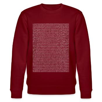 Physicist Pi 3.14 - Stanley/Stella CHANGER Unisex Organic Sweatshirt - burgundy - Front - Nik (191cm) & Marisol (170cm)