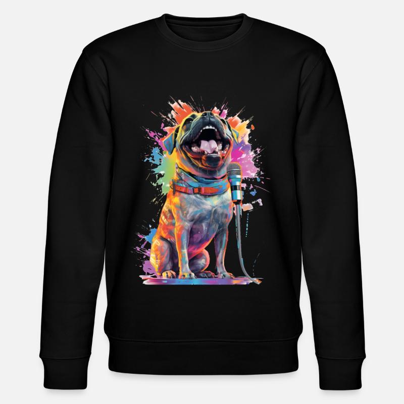 Chien chanteur avec microphone - Sweat bio CHANGER Stanley/Stella Unisexe - noir