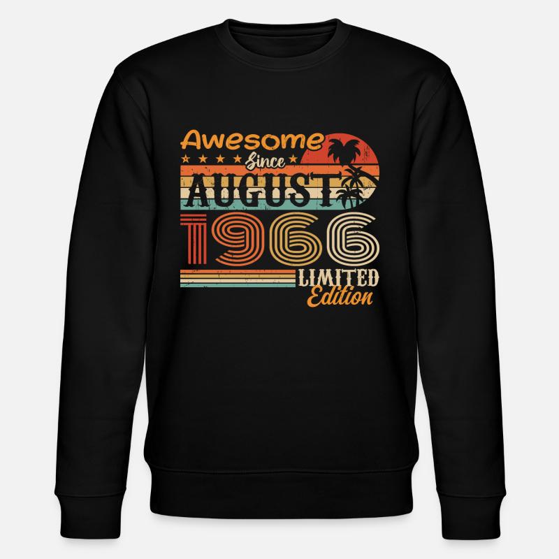 1966 August Geschenkidee August 1966 - Stanley/Stella Unisex Bio-Sweatshirt CHANGER  - Schwarz