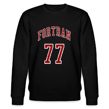 FORTRAN 77 Vintage Design für Programmierveteranen - Stanley/Stella Unisex Bio-Sweatshirt CHANGER  - Schwarz - Vorne - Nik (191cm) & Marisol (170cm)